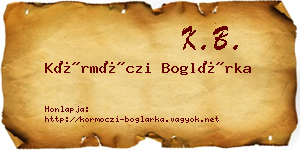 Körmöczi Boglárka névjegykártya